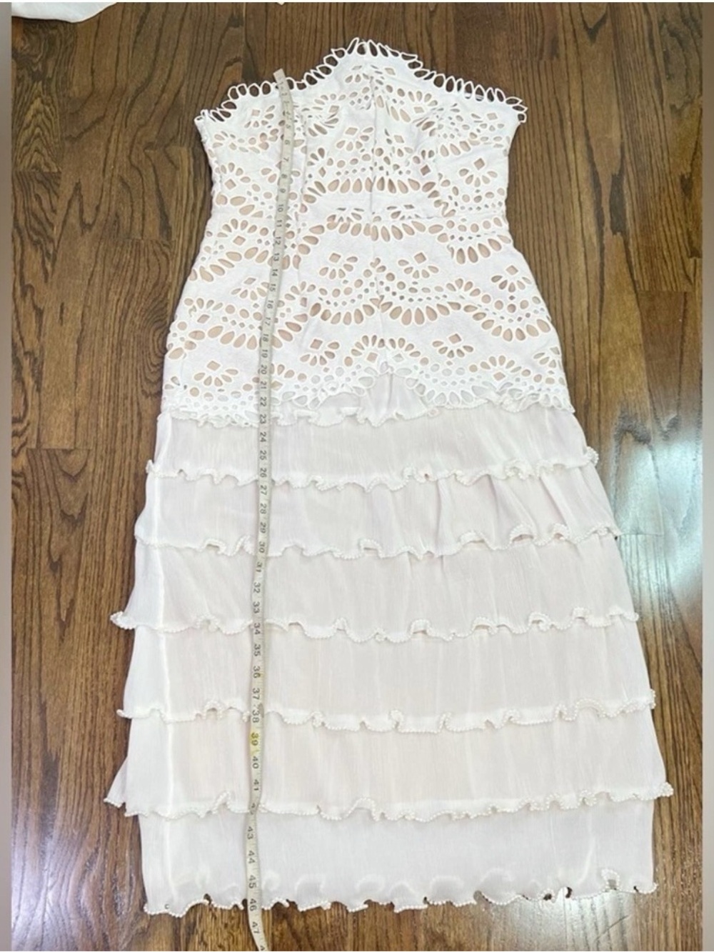 Elliatt Ivory Lace Cutout Tiered Maxi Dress - Picture 12 of 16